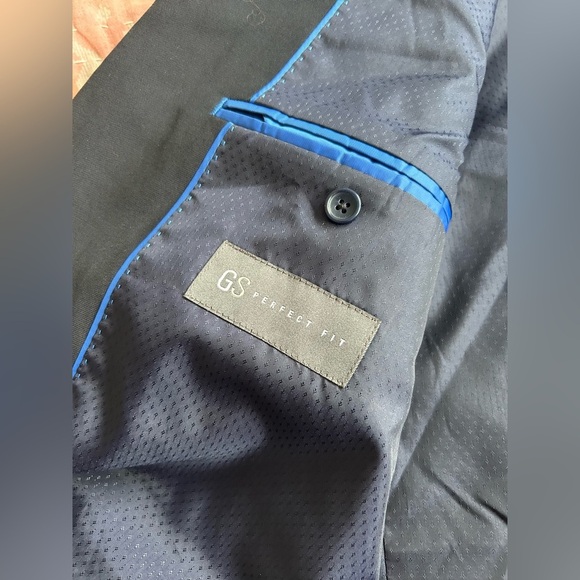 GS Perfect Fit Blazer Sport Coat Men's Size 46R Navy Blue Two Button - Picture 5 of 12